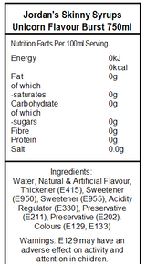 Skinny Mixes Sugar Free Unicorn Syrup (6 x 750ml)