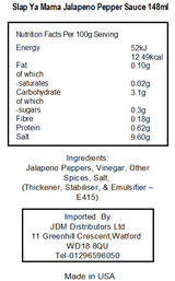 Walker & Sons Slap Ya Mama Jalapeno Pepper Sauce (12 x 148ml)