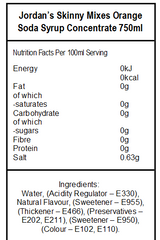 Skinny Sugar Free Orange Soda Syrup (6 x 750ml)