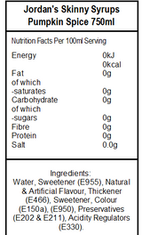 Skinny Mixes Sugar Free Pumpkin Spice (6 x 750ml)