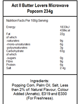 ACT II Microwave Popcorn Butter LOVERS (12 x 234g)