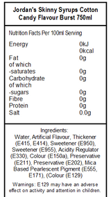 Skinny Mixes Sugar Free Cotton Candy Syrup (6 x 750ml)