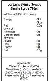 Skinny Mixes Sugar Free Simple Syrup (6 x 750ml)
