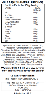 Jell-O Sugar Free Fat Free Lemon Instant Pudding & Pie Filling (24 x 28g)