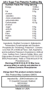 Jell-O Sugar Free Fat Free Pistachio Instant Pudding & Pie Filling (24 x 25g)