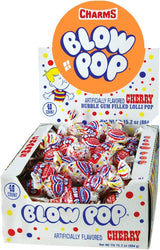 Charms Blow Pops Lollipop 48 Count | Cherry Bubble Gum Filled Flavoured (1 x 48ct)