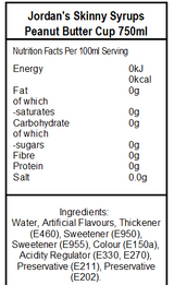 Skinny Sugar Free Peanut Butter Cup Syrup (6 x 750ml)