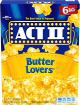 Act II Movie Theater Butter Lovers Microwave Popcorn (6 x 467g)