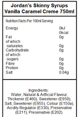 Skinny Mixes Sugar Free Vanilla Caramel Crème Syrup (6 x 750ml)