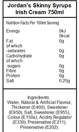 Skinny Mixes Sugar Free Irish Cream (6 x 750ml)
