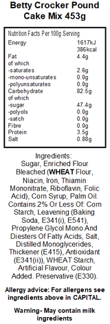Betty Crocker Pound Cake Mix (12 x 453g)