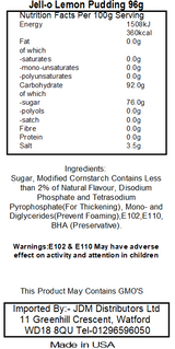 Jell-O Lemon Instant Pudding & Pie Filling (24 x 96g)