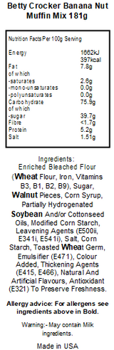 Betty Crocker Muffin Mix Banana Nut POUCH (9 x 181g)
