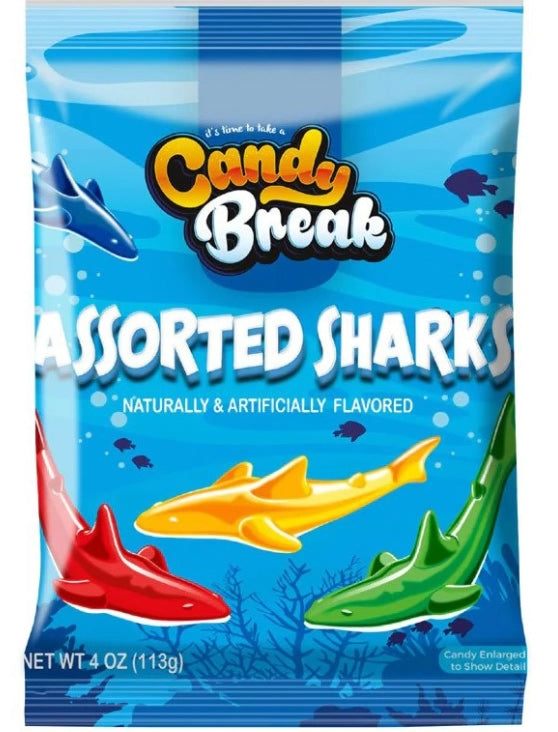 Halal Candy Break Assorted Colour Shark Bag (12 x 113g)