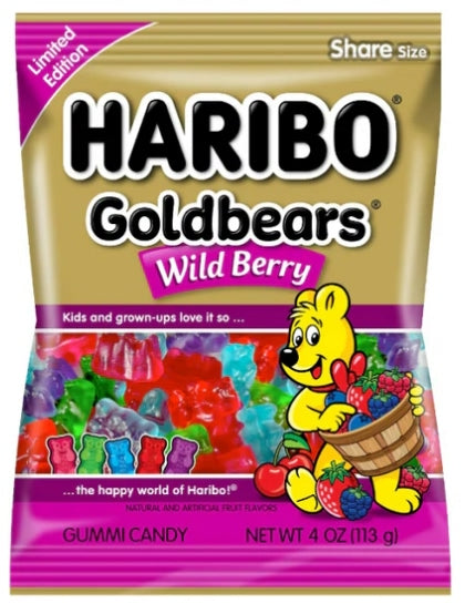 Haribo Clip Strip Gold Bears Wildberry Bag (12 x 141g)
