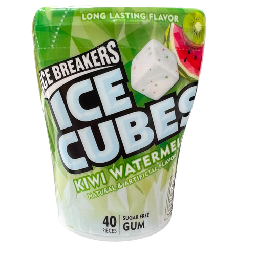 Ice Breaker Ice Cubes Kiwi Watermelon S/F Gum (6 x 91g) Bottle