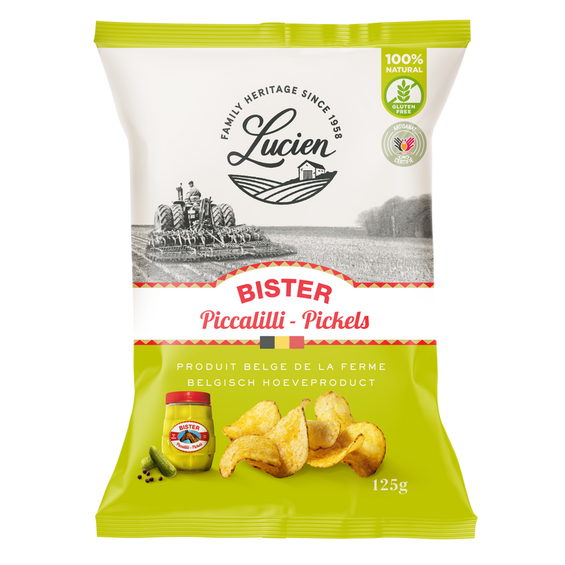 Lucien Bister Piccalilli Pickles Chips (20 x 125g)