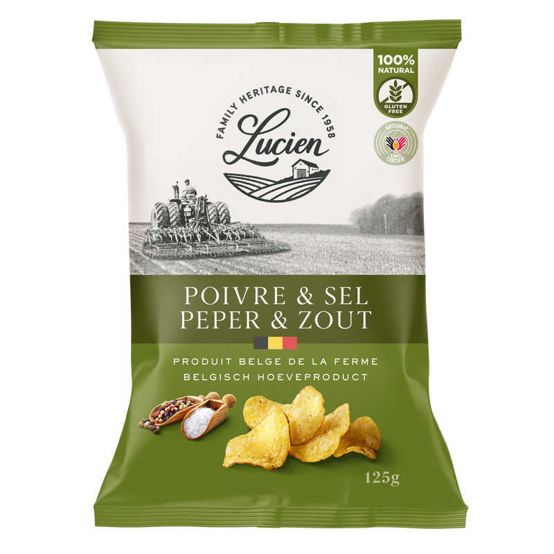 Lucien Pepper & Salt Chips (20 x 125g)