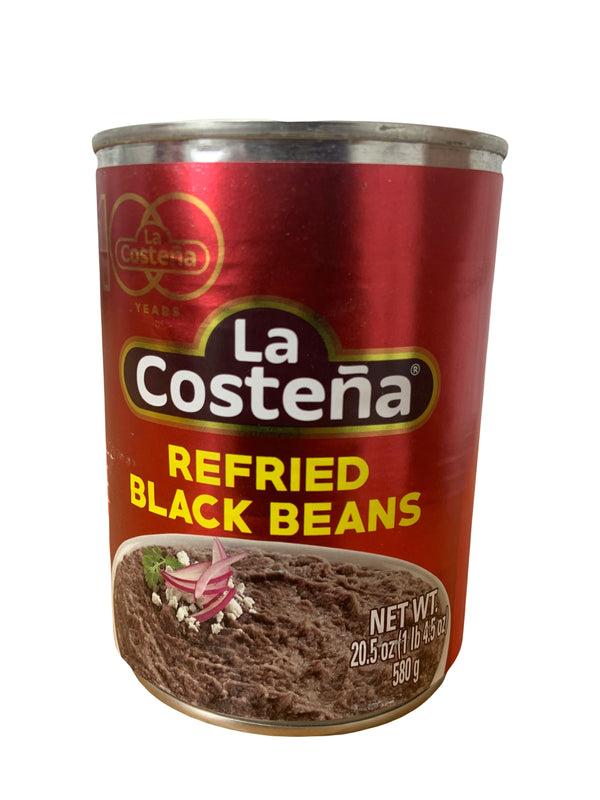 La Costena REFRIED BLACK Beans Cans(12 x 580g)