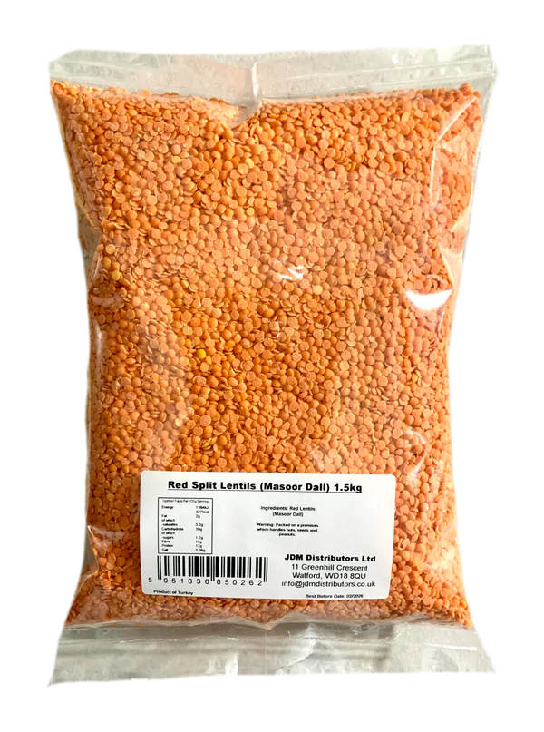 JDM Red Split Lentils (Masoor Dall) 8 x 1.5kg