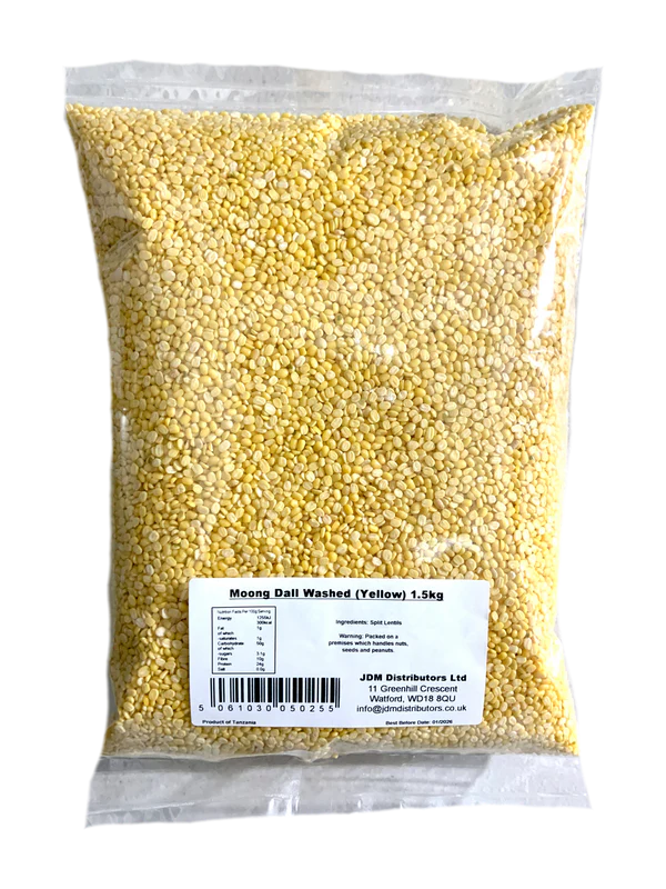 JDM Moong Daal Yellow Washed 8 x 1.5kg