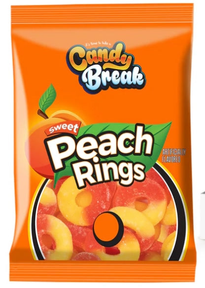 Halal Candy Break Peach Rings Bag (12 x 113g)