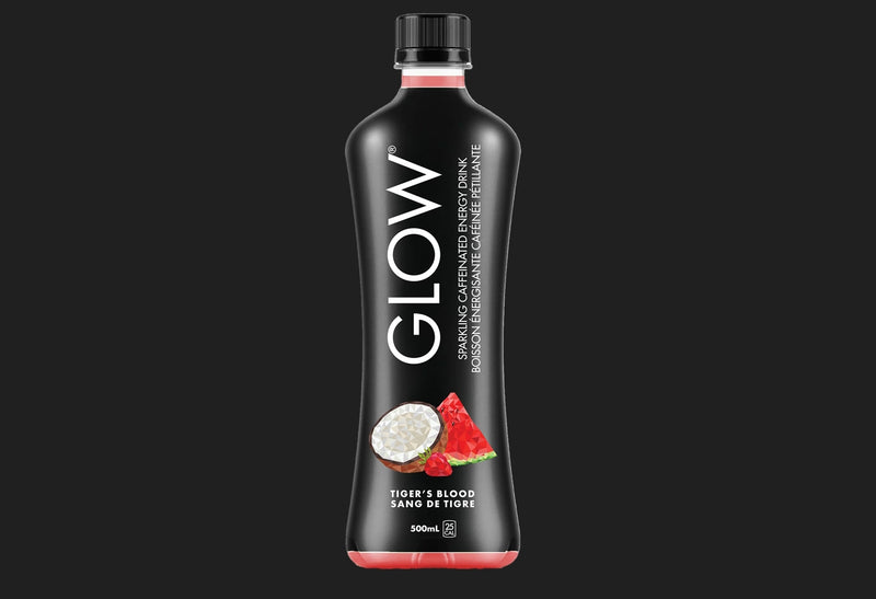 Glow Tiger's Blood Energy Drink (12 x 500ml) - Refreshing Energy Boost! Vegan | Gluten Free | Non GMO