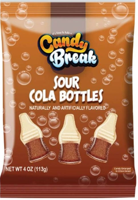 Halal Candy Break Sour Cola Bottles Bag (12 x 113g)