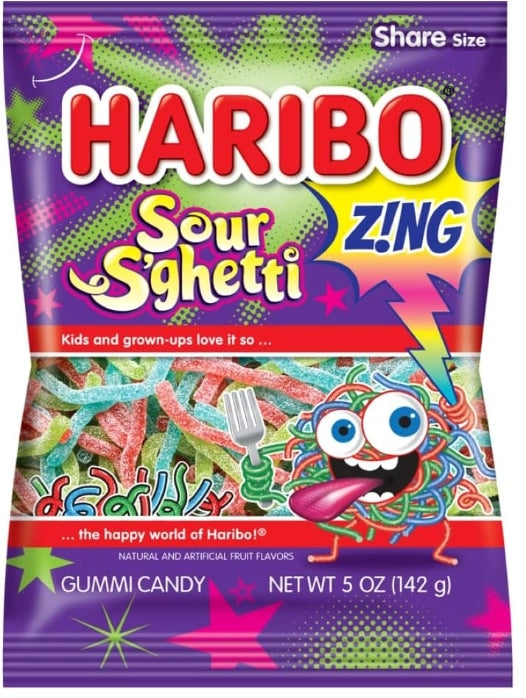 Haribo Sour S'Ghetti Bag (12 x 141g)
