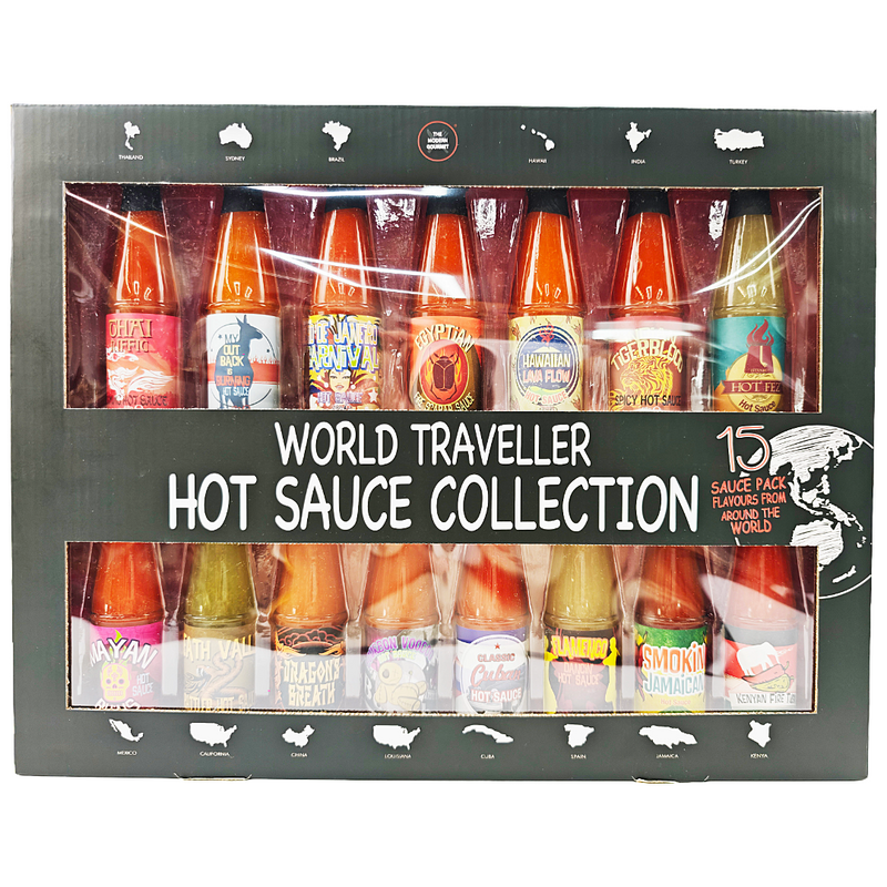 World Traveller Hot Sauce Collection (5 x 15ct) | Global Flavours in One Box
