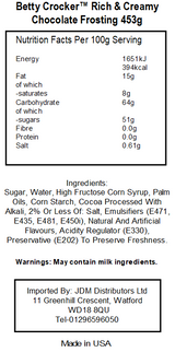 Betty Crocker Frosting Chocolate (8 x 454g)