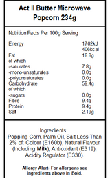Act II Butter Microwave Popcorn (12 x 234g)
