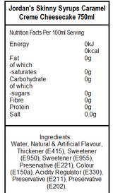 Skinny Mixes  Sugar Free Caramel Crème Cheesecake Syrup (6 x 750ml)