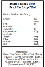 Skinny Sugar Free Peach Tea Syrup (6 x 750ml)