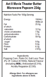 ACT II Microwave Popcorn MOVIE THEATRE (12 x 234g)