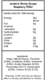 Skinny Mixes Sugar Free Raspberry Syrup (6 x 750ml)