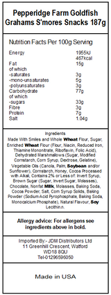 Pepperidge Farm Goldfish S'mores Baked Grahams Snacks (24 x 187g)