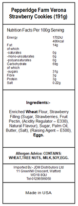 Pepperidge Farm Verona Strawberry Distinctive Cookies (24 x 191g)