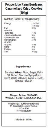 Pepperidge Farm Bordeaux Caramelized Crisp Distinctive Cookies (24 x 191g)