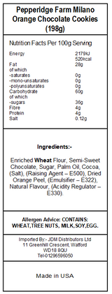 Pepperidge Farm Milano Orange Chocolate Distinctive Cookies (24 x 198g)