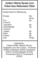 Skinny Sugar Free Love Potion Sour Watermelon Syrup (6 x 750ml)