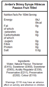 Skinny Mixes Hibiscus Passion Fruit Syrup - Flavour Infusion (6 x 750ml)
