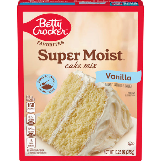 Betty Crocker Super Moist Vanilla Cake Mix (12 x 375g)