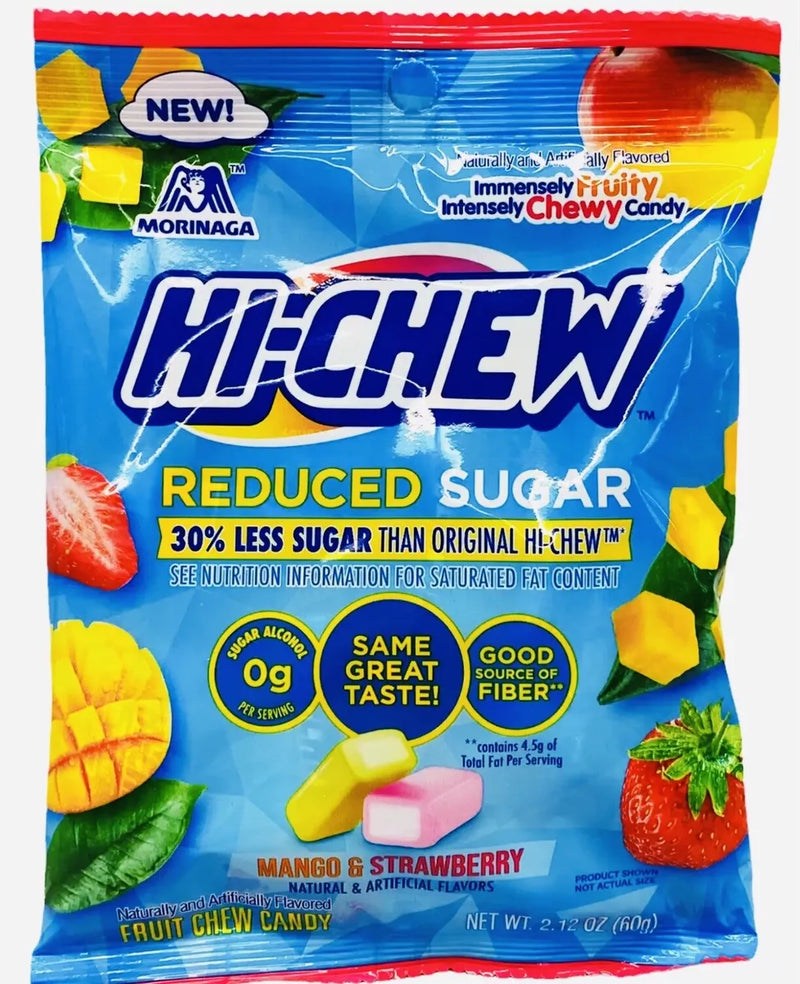 Morinag Hi-Chew Reduced Sugar Mango & Strawberry Fruit Chew Candy (6 x 60g)