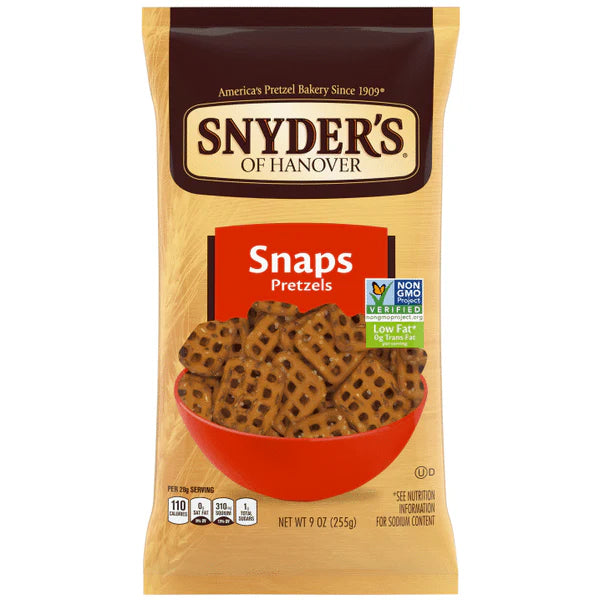 Snyder's of Hanover Snaps Pretzels (12 x 255g)