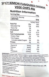 Nibblez Spicy Kimchi Cassava Vege Chips (24 x 40g)