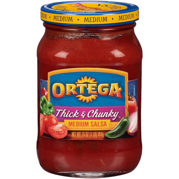 Ortega Thick & Chunky Medium Salsa Sauce (12 x 454g)