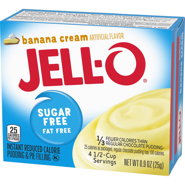 Jell-O Sugar Free Fat Free Banana Cream Instant Pudding & Pie Filling (24 x 25g)