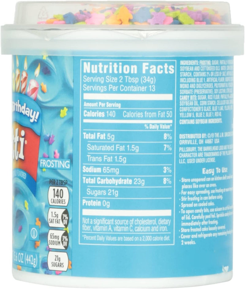 Pillsbury Happy Birthday Funfetti Aqua Blue Vanilla Frosting (8 x 440g)