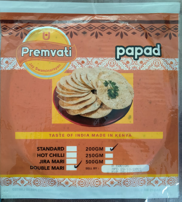 Premvati Papad Double Mari (12 x 200g)